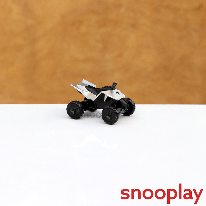Resembling Diecast Tesla Cybertruck Pullback Car with Small ATV Bike | Sound & Light | 1:24 Scale (3 Years till Grown Ups) - Brown