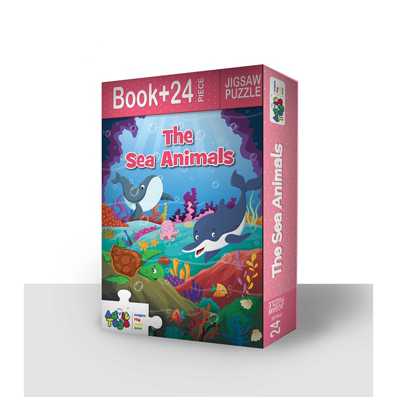 The Sea Animals - Jigsaw Puzzle (24 Piece + Educational Fun Fact Book)