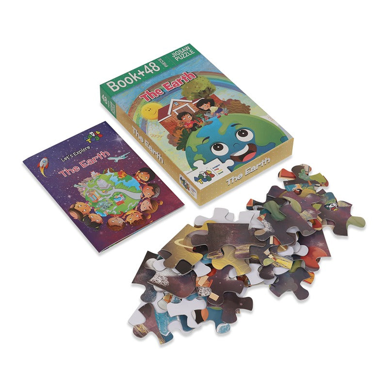 The Earth - Jigsaw Puzzle (48 Piece + Educational Fun Fact Book Inside)