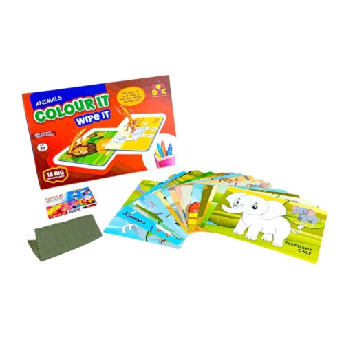 Ratna's Color It – Wipe It | Animals I 18 Reuseable Cards
