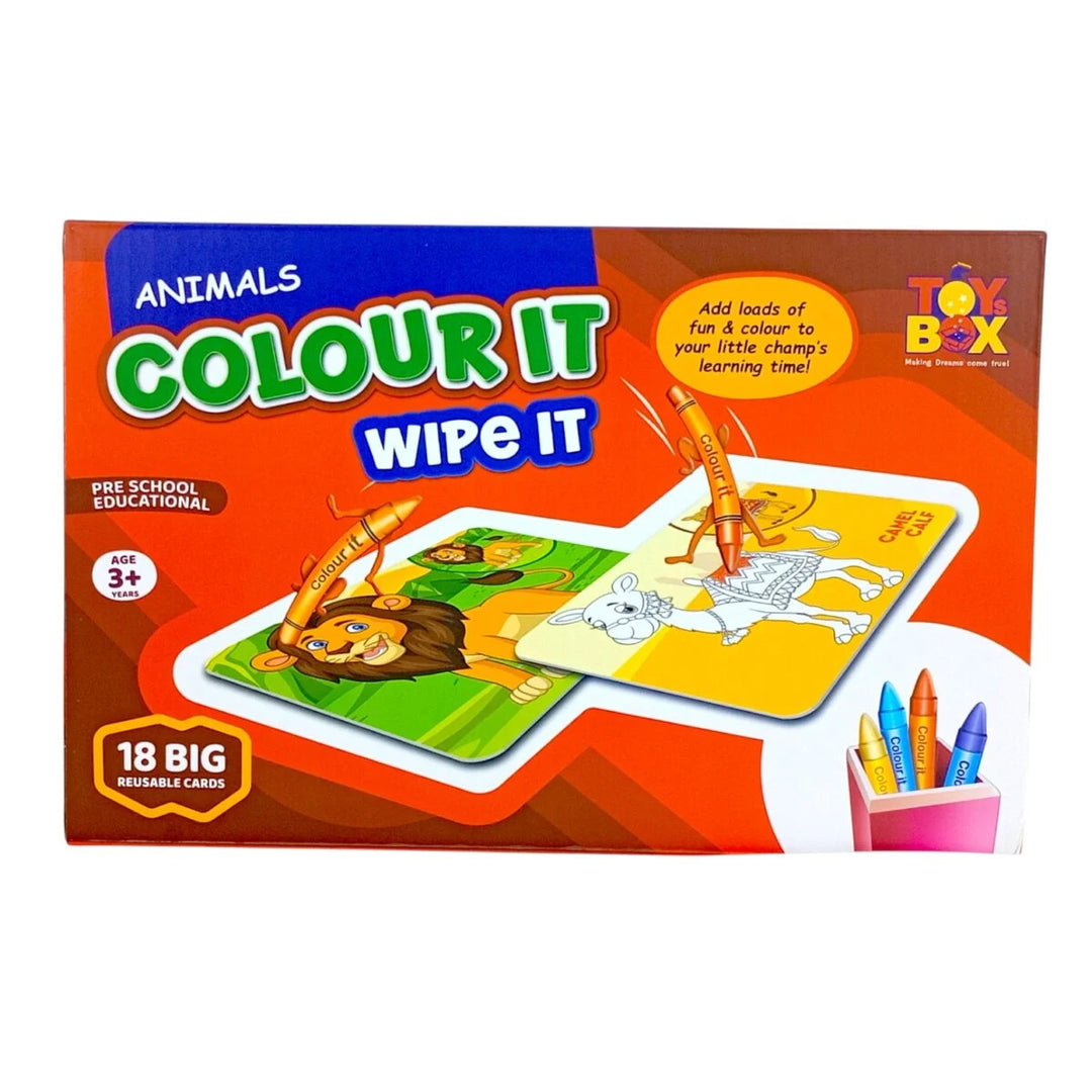 Ratna's Color It – Wipe It | Animals I 18 Reuseable Cards