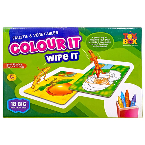 Ratna's Color It – Wipe It | Fruits & Vegetables | 18 Reuseable Cards