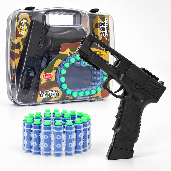 Chanak Automatic Dart Blaster - 30 Rapid Fire Foam Bullets with Rechargeable Briefcase