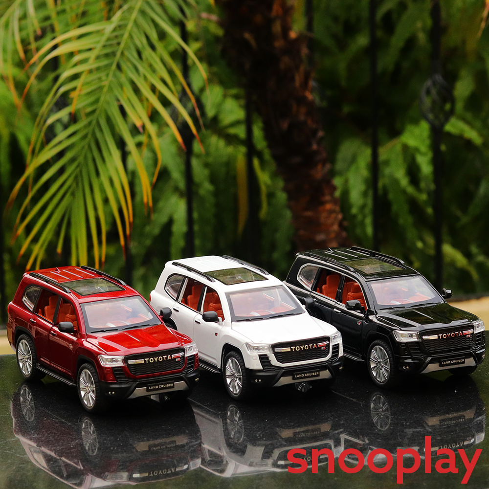 Toyota Land Cruiser Diecast Car with Openable Parts and Lights and Sounds (Scale 1:24) - Assorted Colours