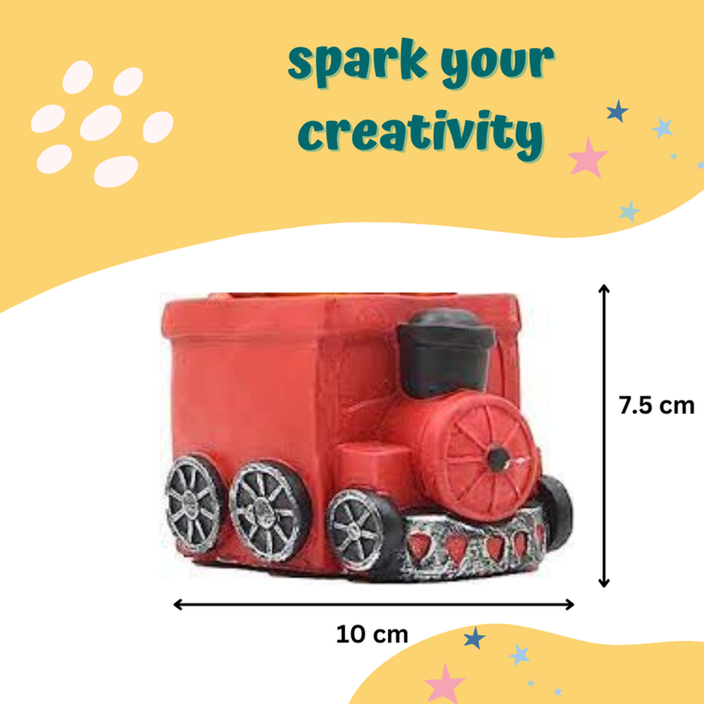 Craftopedia Paint Your Own Train Planter - Fun & Sustainable Craft Kit (4-8 Years)