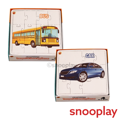 2 in 1 Jigsaw Puzzle Transport & Home Appliances Big Size (36 - PCS)