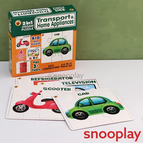 Applefun 'n' learn 2 in 1 Jigsaw Puzzle - Transport & Home Appliances - 36 Pieces (3-4 Years)