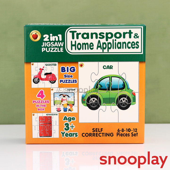 Applefun 'n' learn 2 in 1 Jigsaw Puzzle - Transport & Home Appliances - 36 Pieces (3-4 Years)