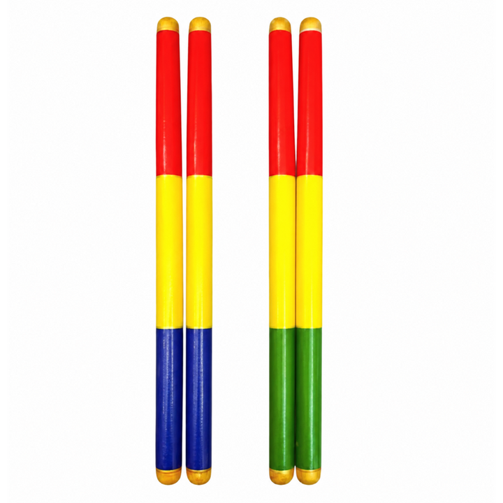 Little Canvas Dandiya Sticks - Tri-Colour | Navratri Garba & Dandiya Raas Dance Accessories | Festive Celebration - Assorted Colours