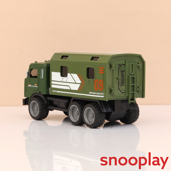 Big Fun Toys Pull Back Military Troops Diecast Truck | Openable Doors, Light & Sound (3 Years till Grown Ups)