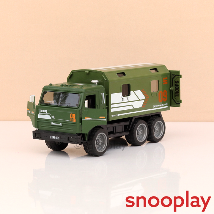 Big Fun Toys Pull Back Military Troops Diecast Truck | Openable Doors, Light & Sound (3 Years till Grown Ups)