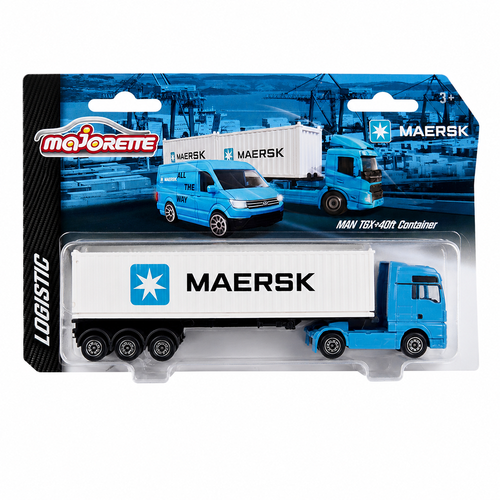 Majorette Maersk Transport Truck Diecast Model | Man TGX+40ft Container