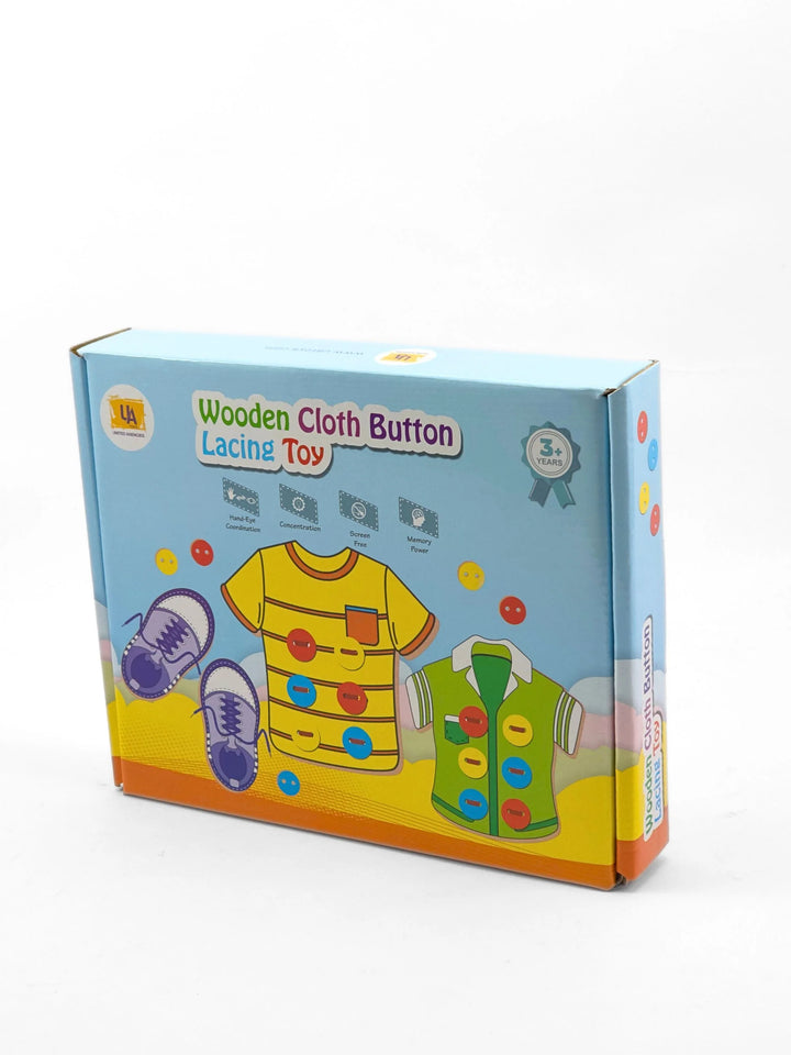 UATOYS Wooden Shoe & Cloth Lacing Activity for Kids (2-5 Years)