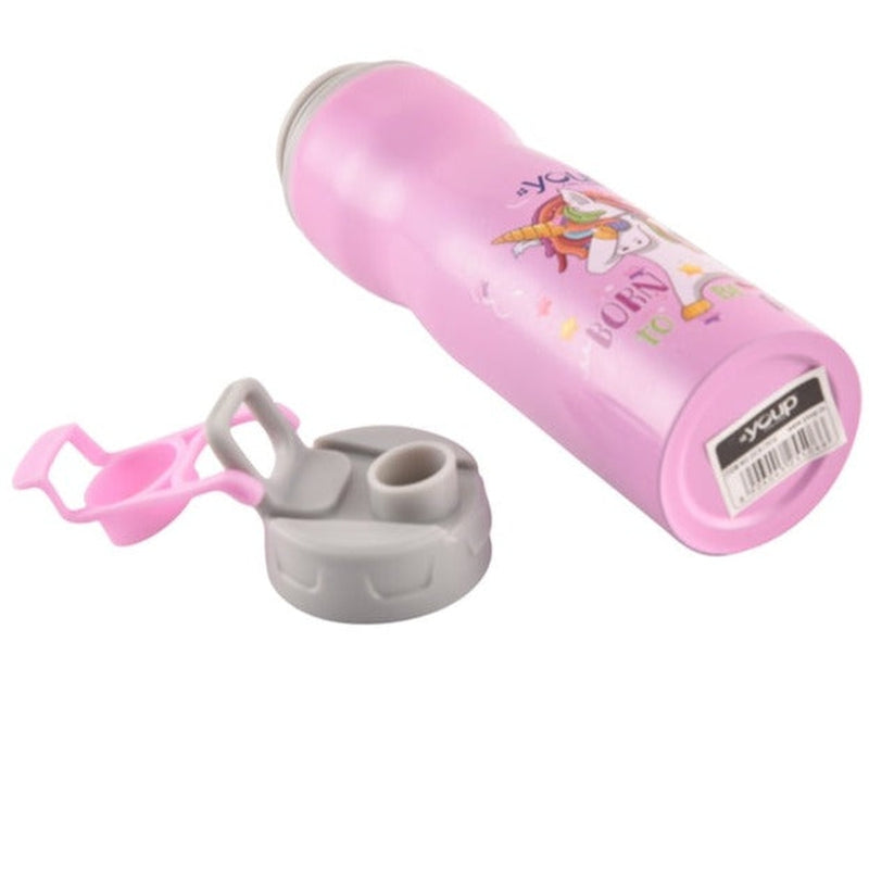 Youp Stainless Steel Pink Color Unicorn Kids Water Bottle Bingo - 750 ml