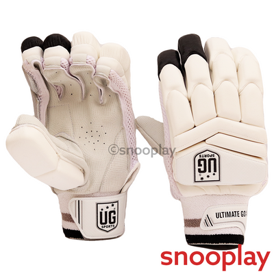 Super Lightweight Leather Batting Gloves (Black) | 12-14 Years