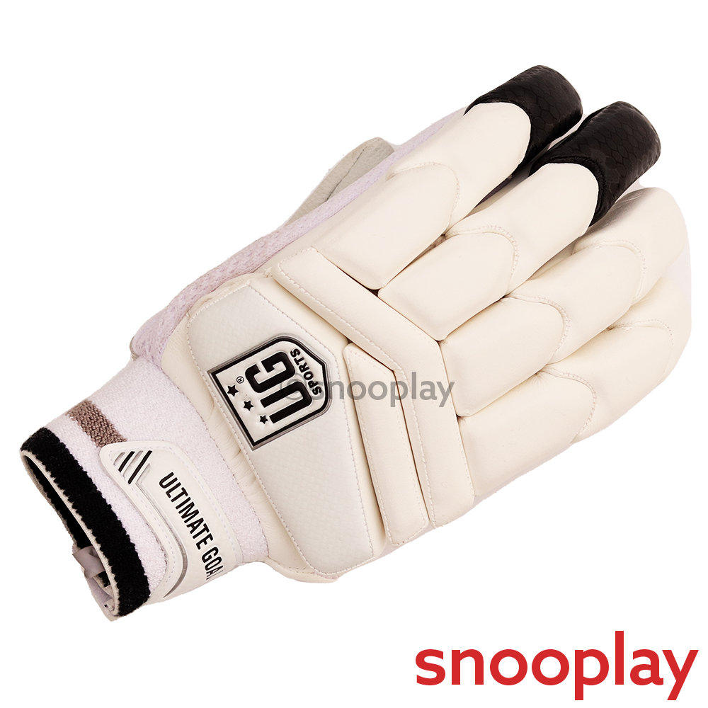 Super Lightweight Leather Batting Gloves (Black) | 12-14 Years