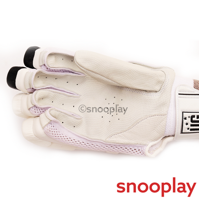 Super Lightweight Leather Batting Gloves (Black) | 12-14 Years