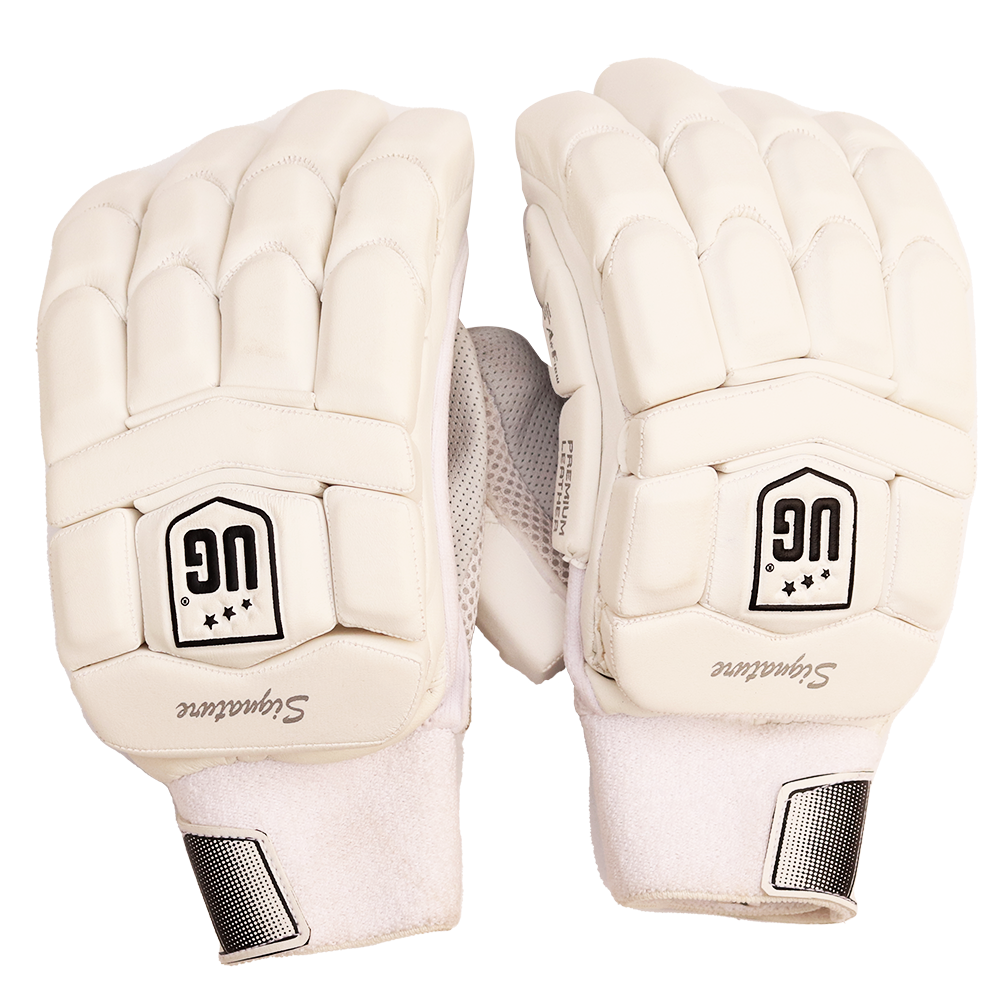 Signature Cricket Batting Leather Gloves (White) | 15+ Years