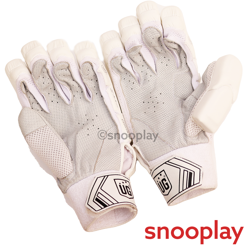 Signature Cricket Batting Leather Gloves (White) | 15+ Years