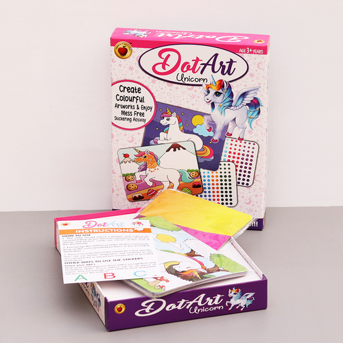 Applefun 'n' Learn Unicorn-Themed Dot Art Sticker Activity Kit (3-4 Years)