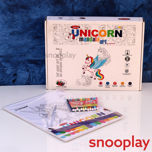 Simarr Unicorn Mandala Art Kit with 20 Coloring Sheets & Unicorn Stickers (6-10 Years)