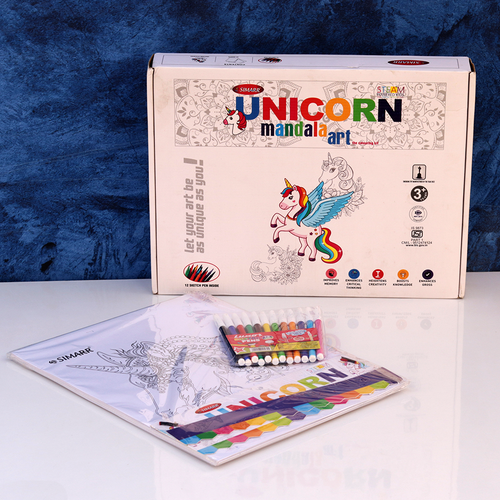 Simarr Unicorn Mandala Art Kit with 20 Coloring Sheets & Unicorn Stickers (6-10 Years)