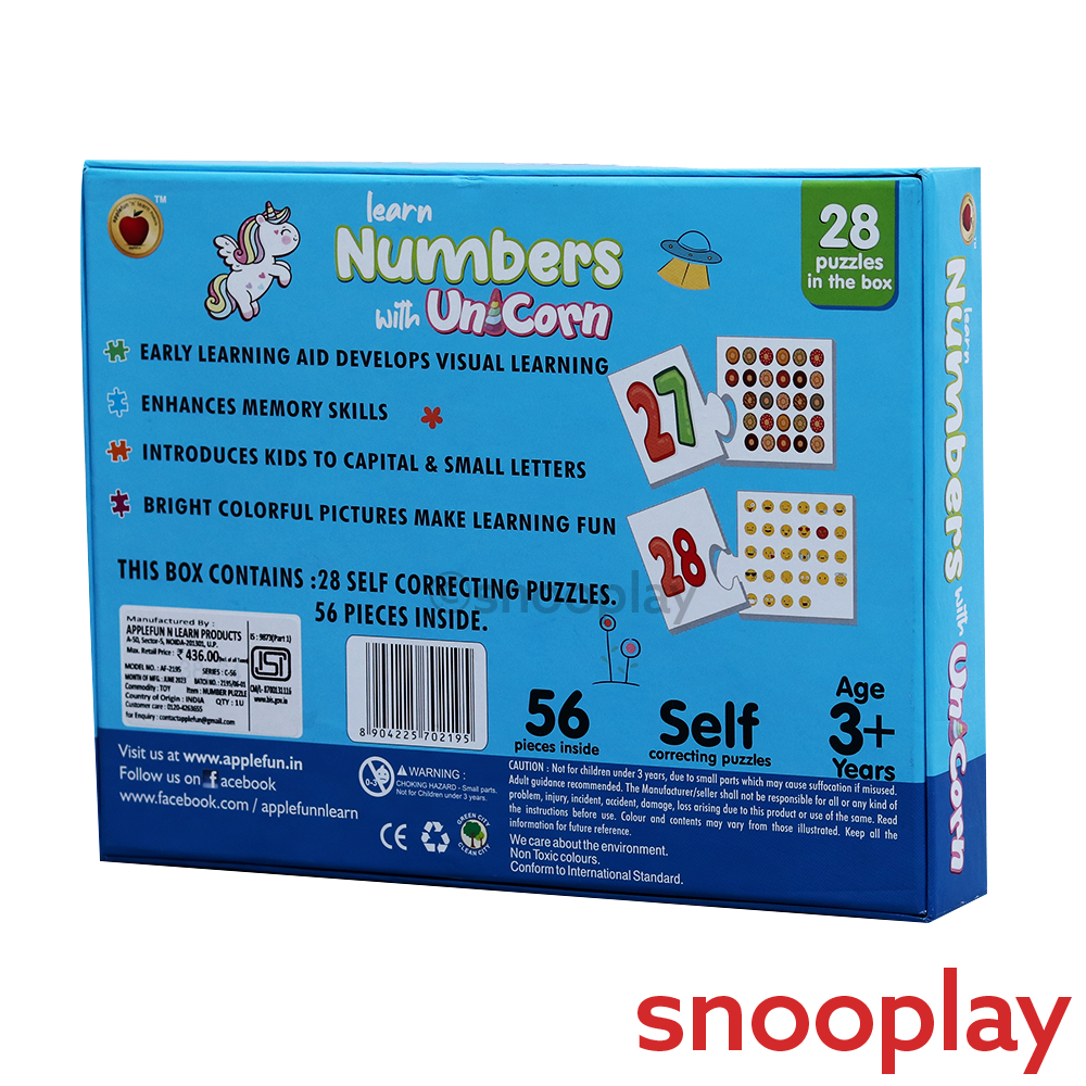 Fun n Learn Number with Unicorn Puzzle - 56 PCS