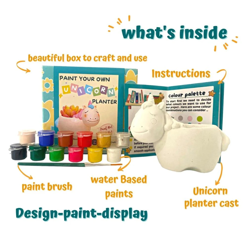 Craftopedia Paint Your Own Planter - Unicorn Painting Kit