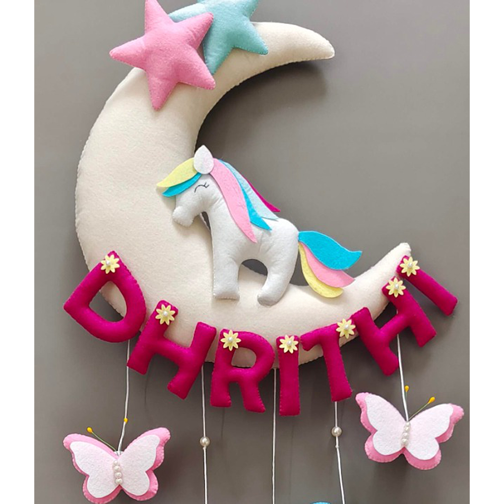 Personalized Unicorn on the Moon - Cream  (COD Not Available)