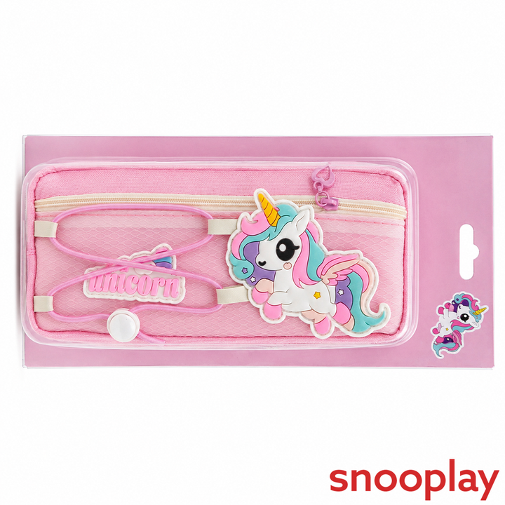 Unicorn Theme Cute Hard Case Pencil Pouch with Zipper Closure
