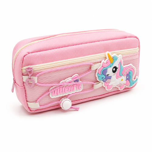 Unicorn Theme Cute Hard Case Pencil Pouch with Zipper Closure