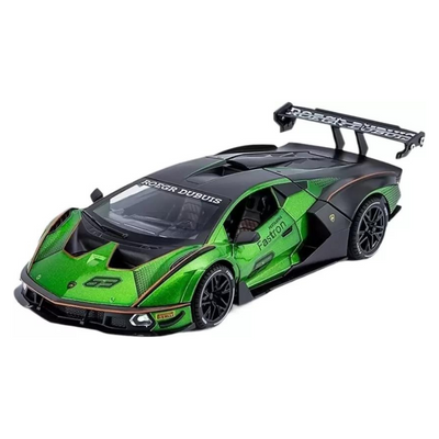 1:24 Alloy Die Cast Pull Back Metal Car Resembling Lamborghini SCV12 With Light & Sound (Pack of 1) - Assorted Colours