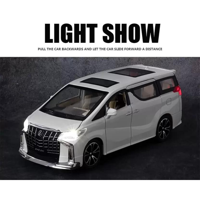 1:24 Metal Die Cast Car Resembling Toyota Alphard SUV With Light & Sound (Pack of 1) - Assorted Colours