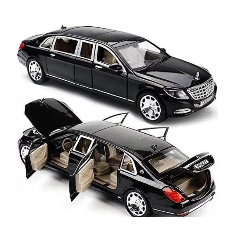 1:32 Diecast Metal Car Resembling May-bach S650 With Light & Sound (Pack of 1) - Assorted Colours