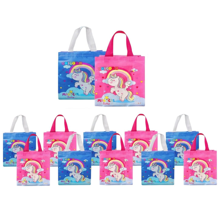 FunBlast Pack of 12 Reusable Hand Carry Bags - Unicorn