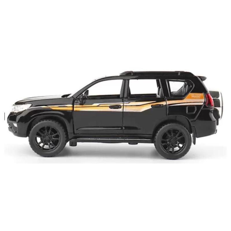 1:32 Alloy Metal Pull Back Die Cast Car Resembling Toyota Prado | 6 Open Door Sound Light Toy (Pack of 1) - Assorted Colours