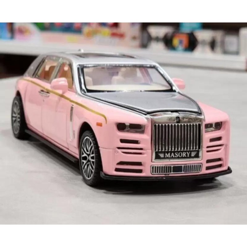 1:24 Die cast Metal Pullback Toy Car Resembling Rolls Royce Phantom Light Music - Assorted Colours