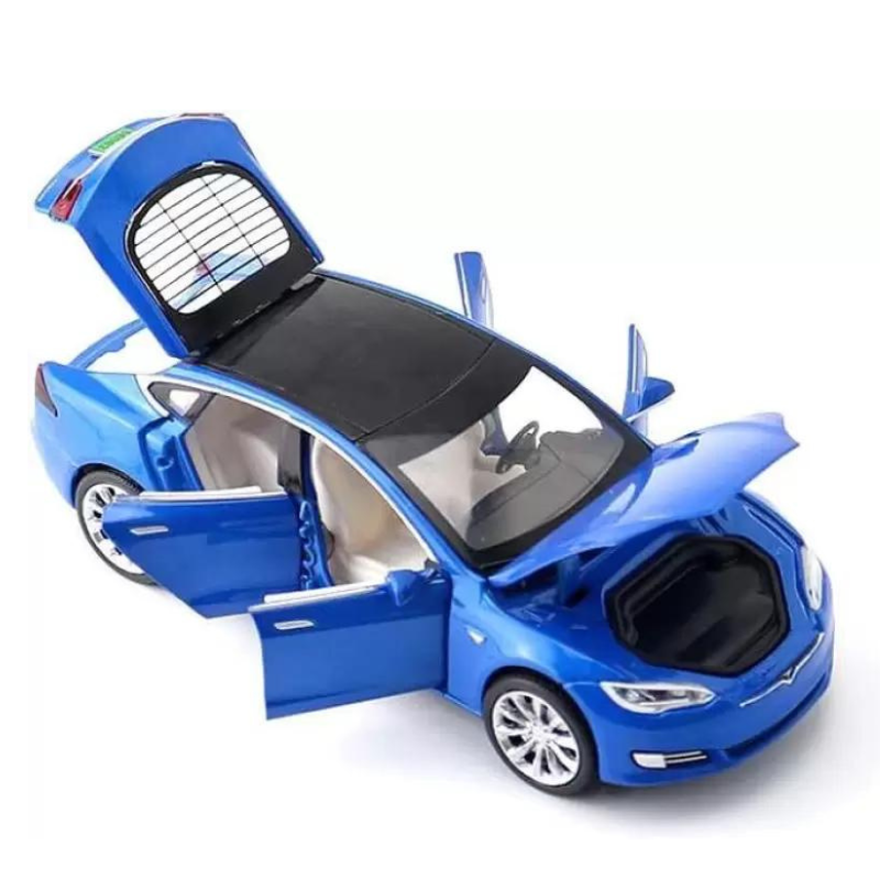 1:32 Diecast Pull Back Car Resembling Tesla X90 SUV With Light & Sound (Pack of 1) - Assorted Colours