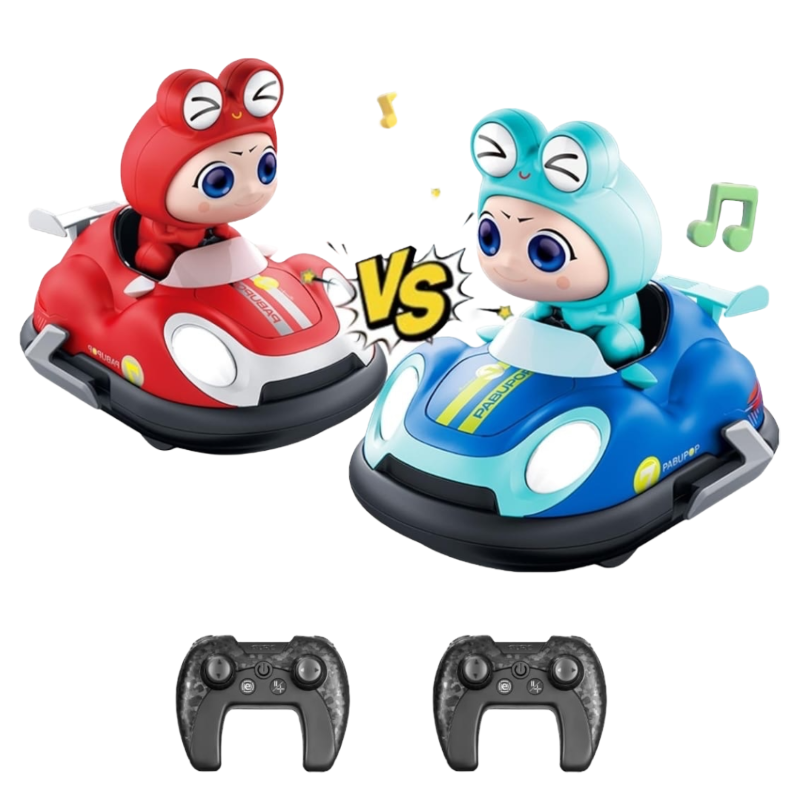 Set of Remote Control Bumper Cars with LED Light Sound (5-10 Years)