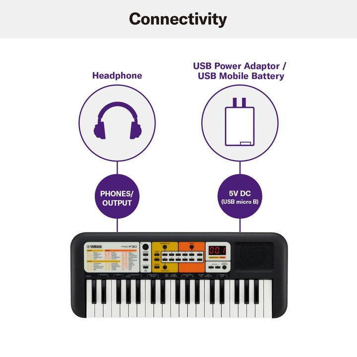 Original Yamaha PSS F30 - 37 Key Mini Keyboard with Indian Styles & Smart Chord (6 Years till Grown Ups)