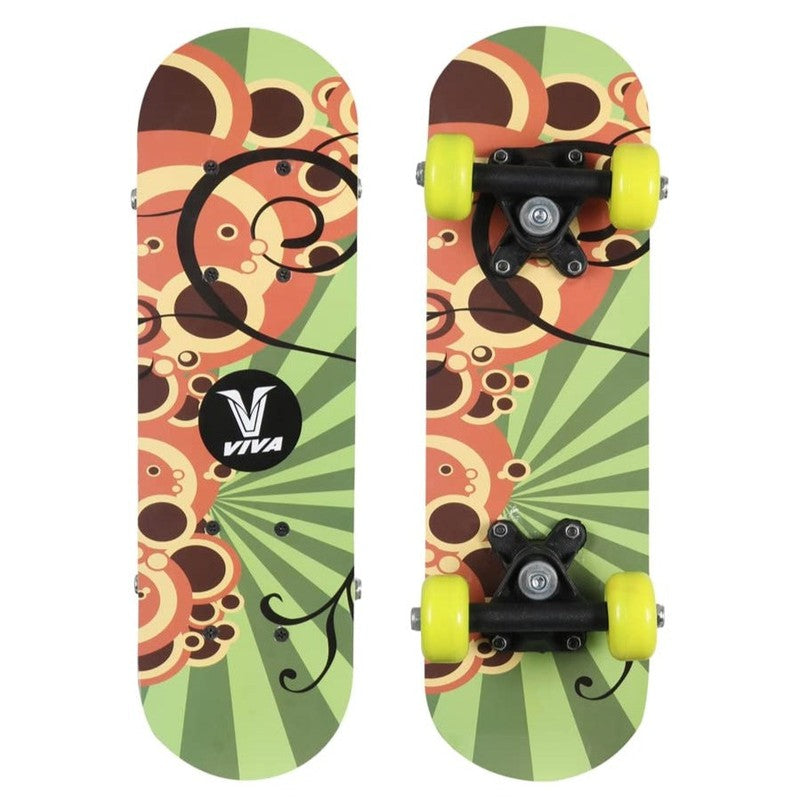 Viva Spin Skate Board 18 for Sports and Training (Multicolour) | 8 - 12 Years (PVC Wheel)