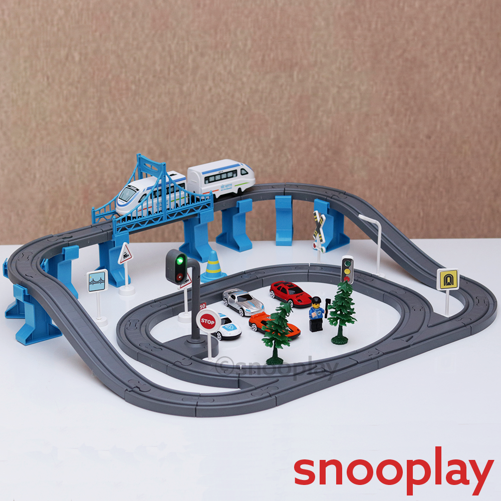 DIY Indian City Magnetic Train Track Set- 77 Pieces (3-8 Years)