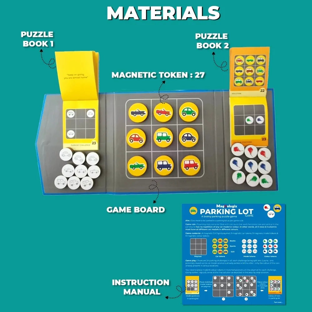 Toykraft Parking Lot Junior Magnetic Puzzle Game | Logic & Critical Thinking