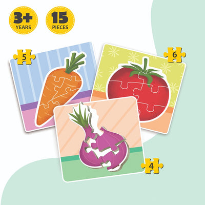 Vegetables Fun & Educational Jigsaw Puzzle Set (15 Pieces)