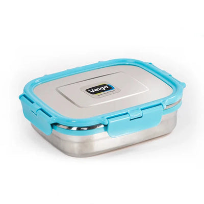 Large Stainless Steel Air Tight & Leak-Proof Lunch Box with Lid Lock & Detachable Clip Mechanism (600ml)