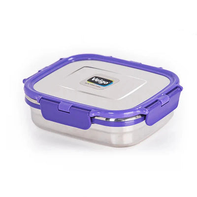 Large Stainless Steel Air Tight & Leak-Proof Lunch Box with Lid Lock & Detachable Clip Mechanism (600ml)