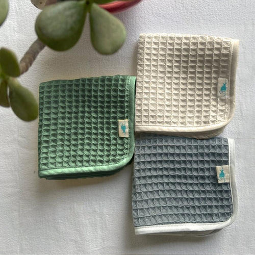 Whitewater Set of 2 Organic Handwoven Waffle Wash Cloth Set
