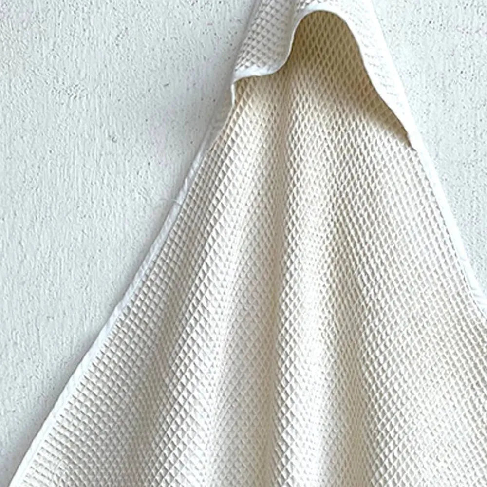 Whitewater Organic Handwoven Ivory Waffle Hooded Towel Set | Essential Bag