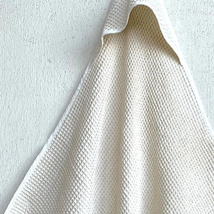 Whitewater Organic Handwoven Ivory Waffle Hooded Towel Set | Essential Bag