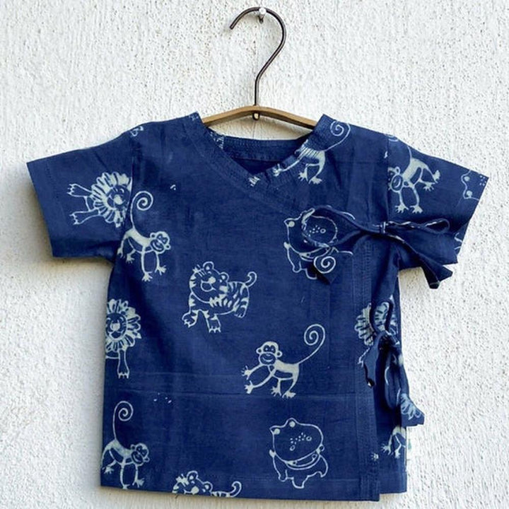 Whitewater Cotton Unisex Co-ord Set | Indigo Zoo Angarakha and Pants